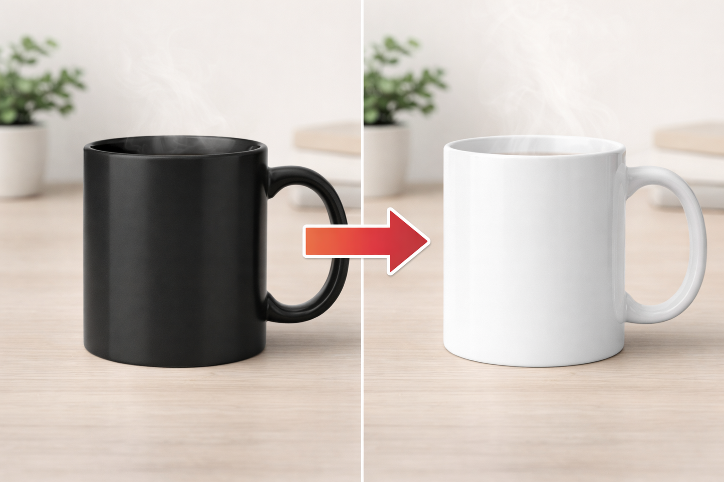 Thermo-changing sublimation mugs