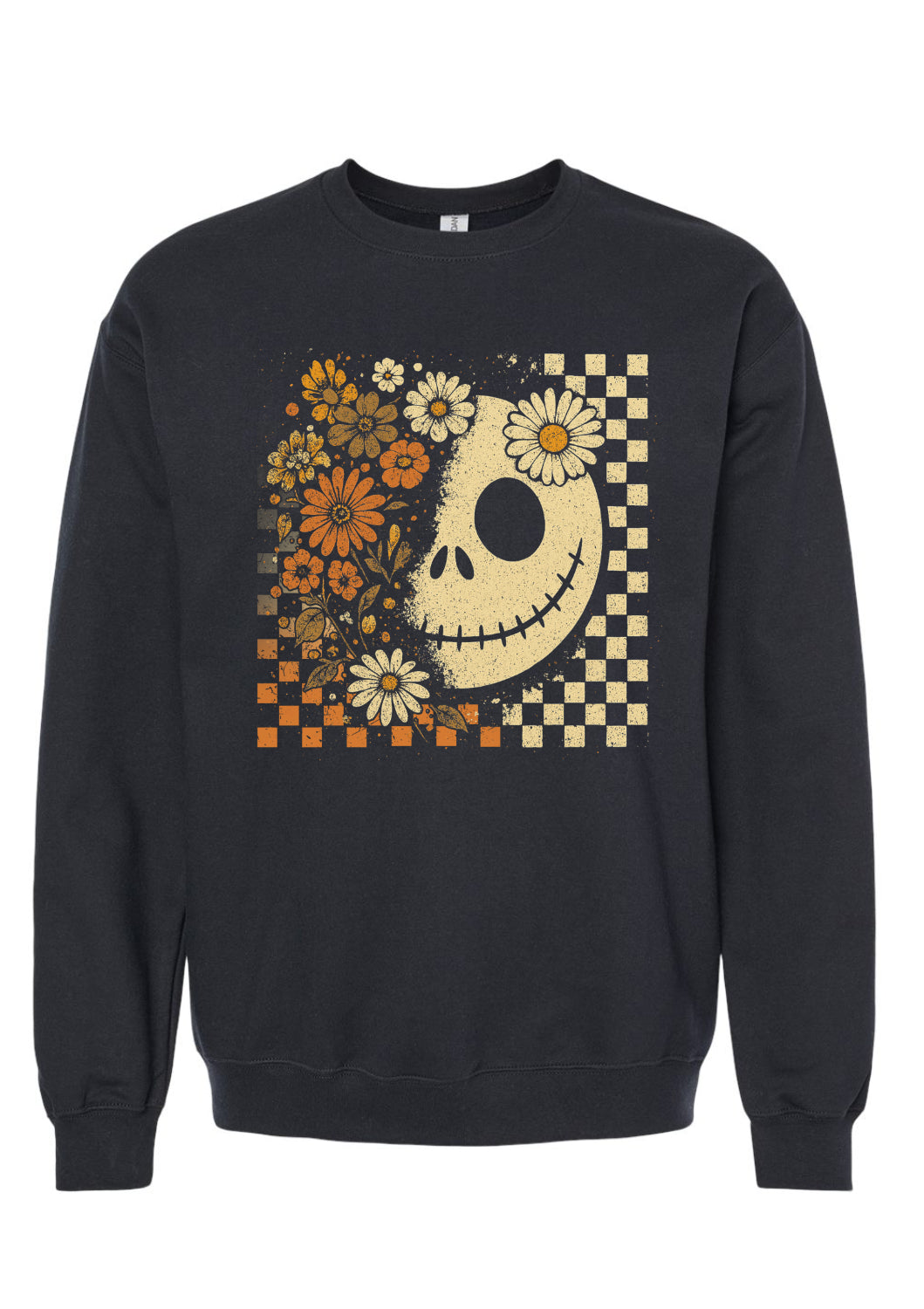 Retro Floral Skeleton Fall Sweater