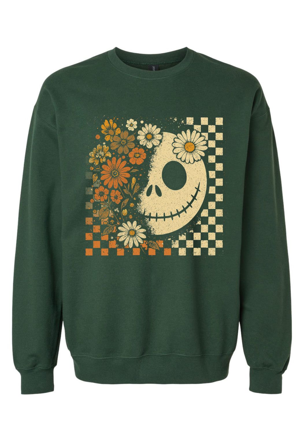 Retro Floral Skeleton Fall Sweater